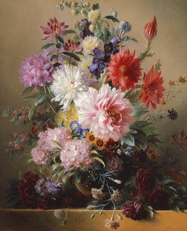 Still life with flowers de Georgius Jacobus Johannes van Os
