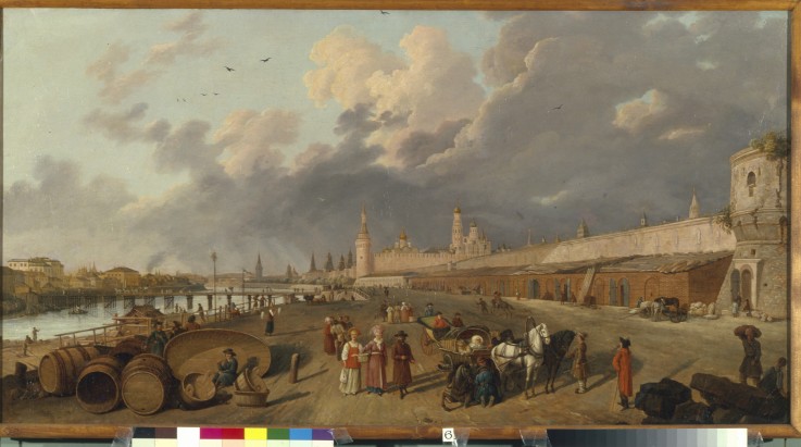 View of the Moskvoretsky bridge und the Kremlin de Gerard de la Barthe