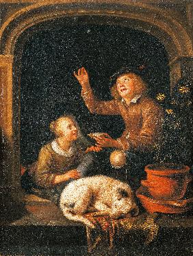 The Soap Bubbles / based on Gerard Dou