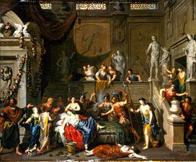 The death of the Cleopatra. de Gerard Hoet