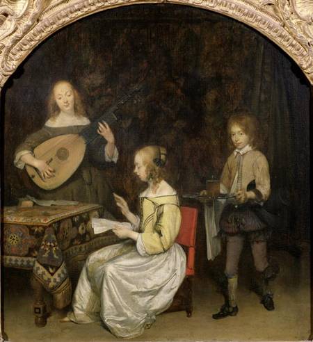 The Concert: Singer and Theorbo Player de Gerard ter Borch or Terborch