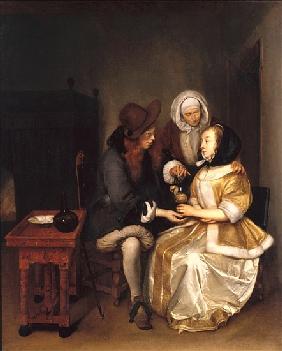 An Interior with a Couple and a Procuress: The Glass of Lemonade