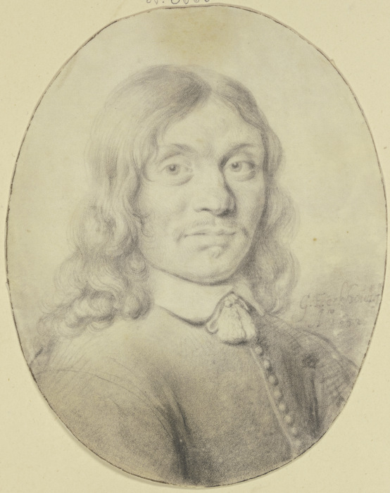 Ein Mann mit langem Haar und schwachem Barte, nach rechts gewendet de Gerbrand van den Eeckhout