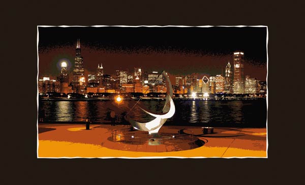 Chicago Skyline Nacht de Andreas Gerlach