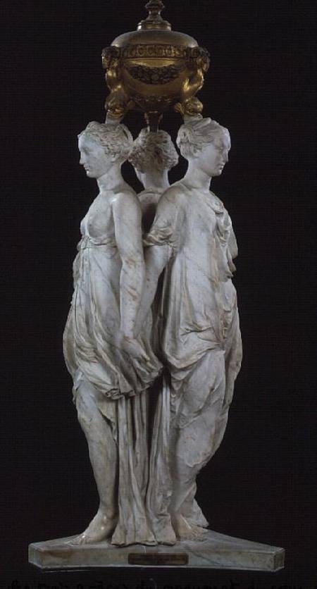 The Three Graces funerary monument with the heart of Henri II (1519-59) 1559 de Germain Pilon