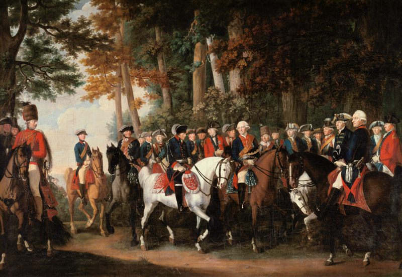 King Frederick II''s return from Preussen von Manoever, c.1785 de German School