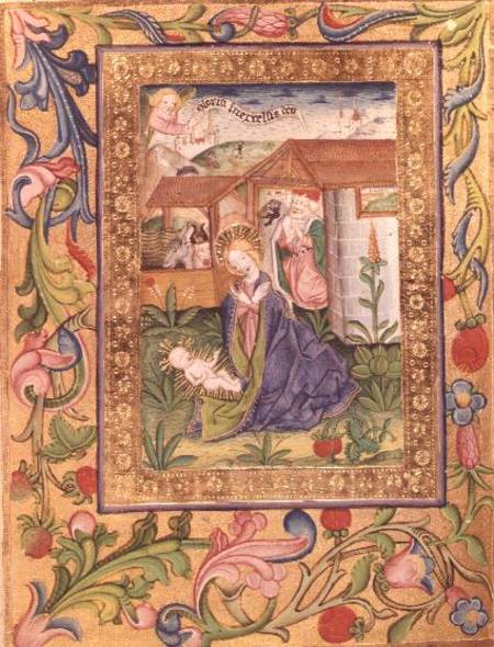 Codex Ser Nov 2599 f. 39v The Birth of Christ de German School