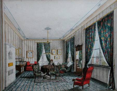 A Drawing Room Interior de German School
