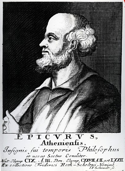 Epicurus; engraved by Johann Fredrich Schmidt de German School