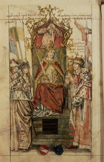 Frederick III surrounded Prince Electors (ink on paper) de German School