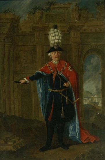 Frederick the Great dressed in the costume of the Order of the Black Eagle de German School
