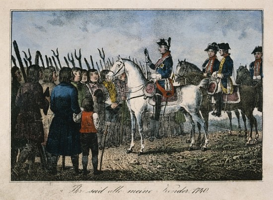 Frederick the Great with the farmers de German School