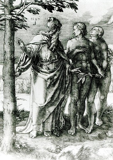 God shows Adam and Eve the Tree of Life in the Garden of Eden de German School