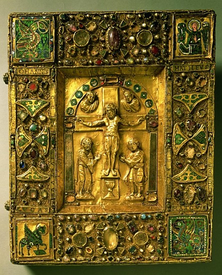 Gospel Cover, Ottonian, Germany, 11th century (gold, enamel and semi-precious stones) de German School