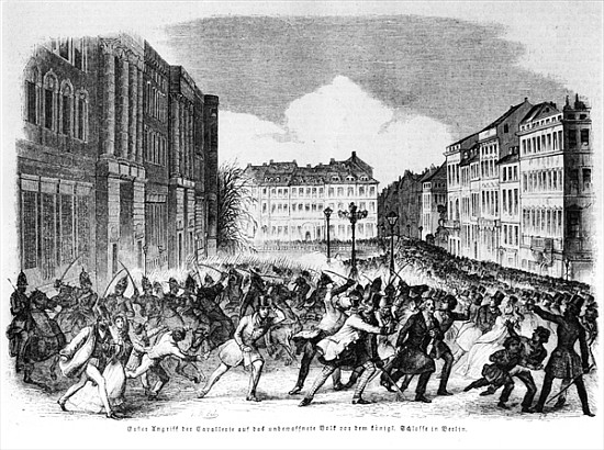 Insurrection in Berlin in April 1848, illustration from ''Illustrierte Zeitung'' de German School