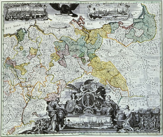 Master Sheet of the Prussian Sovereign Countries, c.1765 de German School