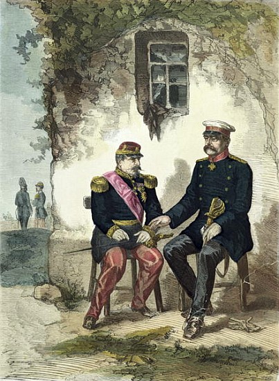 Meeting between Otto von Bismarck (1815-98) and Napoleon III (1808-73) at Donchery, 2nd September 18 de German School