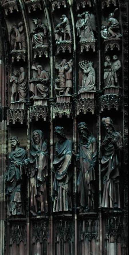 Sculptural detail from the right-hand side of the central portal, west facade de German School