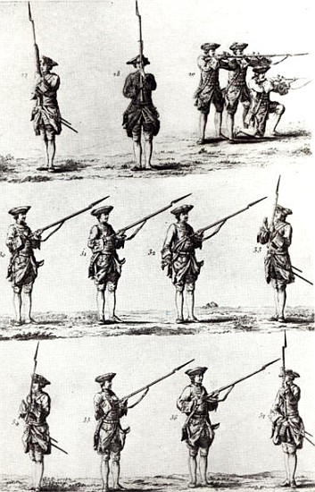Soldiers with bayonets de German School
