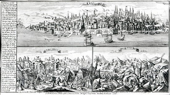 The city of Lisbon before, during and after the Earthquake of 1755 de German School