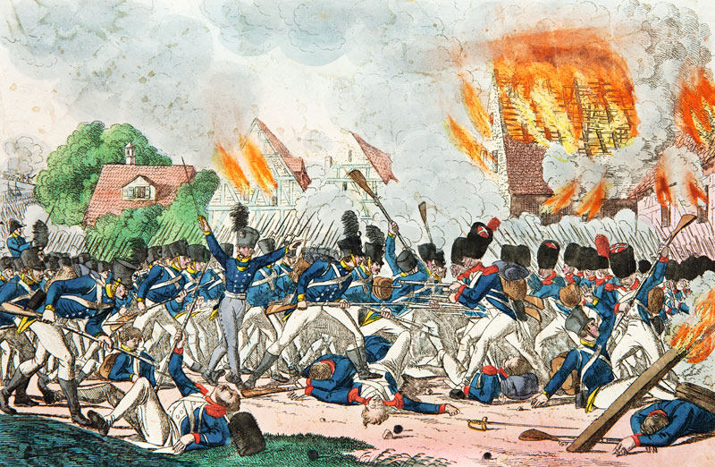 Battle of Ligny, 16th June 1815 (engraving) de German School, (19th century)
