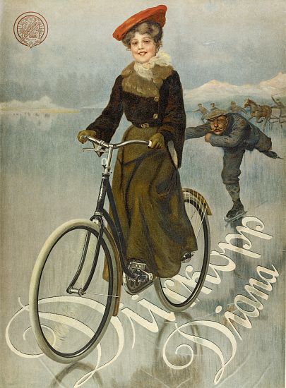 Poster advertising Duerkopp bicycles de German School, (20th century)