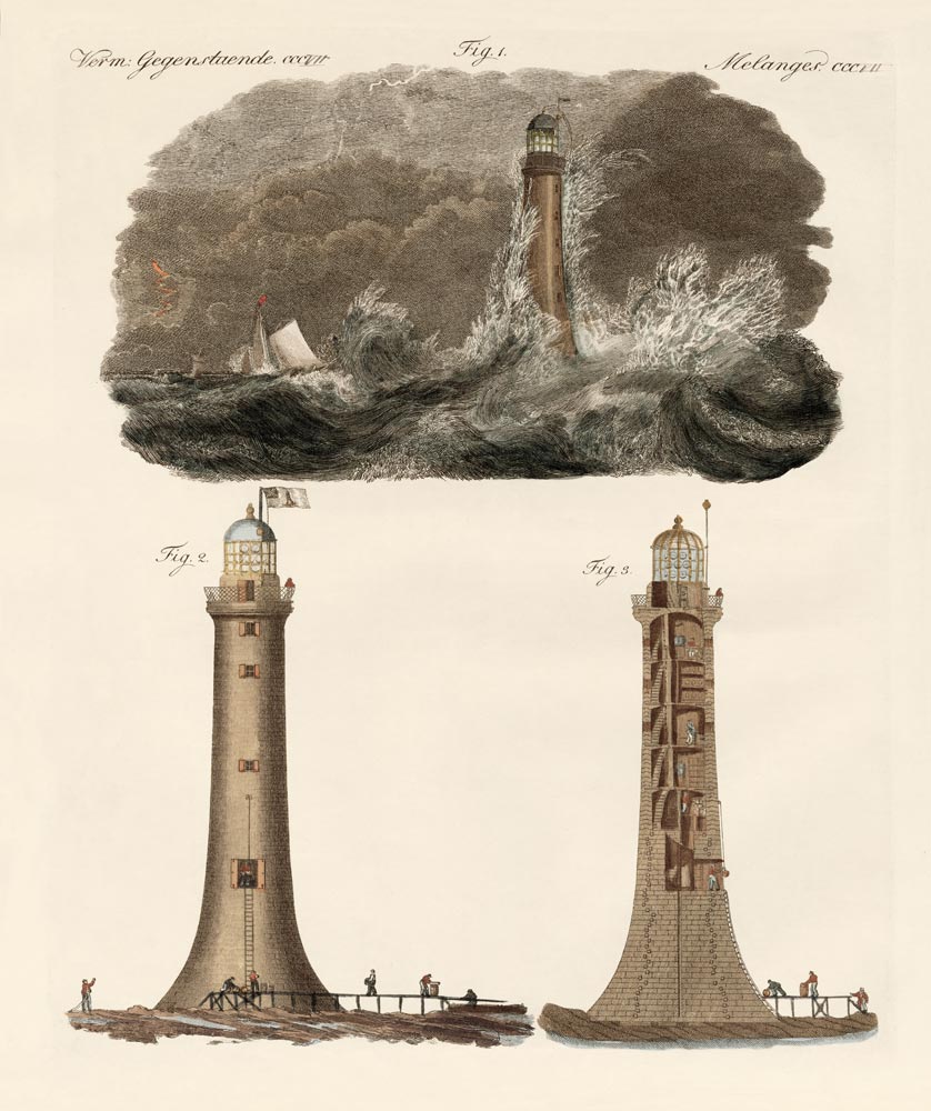 Bell Rock lighthouse de German School, (19th century)