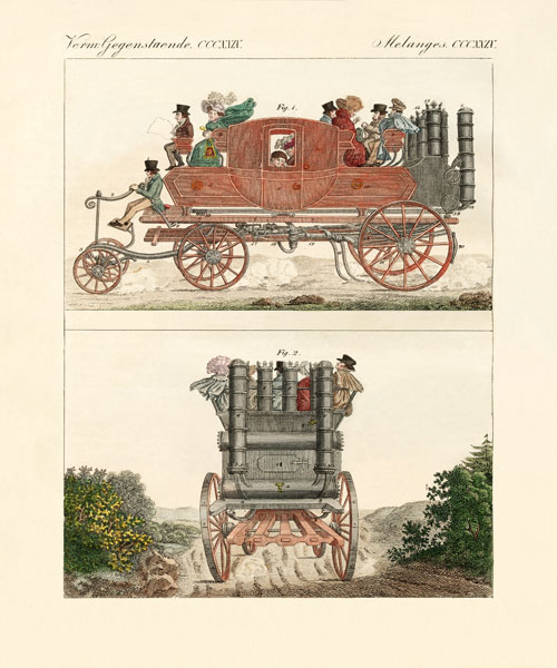 Gurney's steam coach de German School, (19th century)