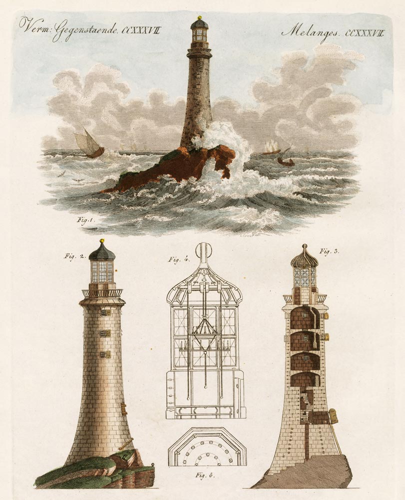 The Eddystone Lighthouse de German School, (19th century)