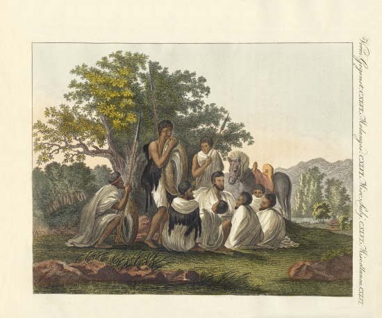 Abyssinians resting during their trip de German School, (19th century)