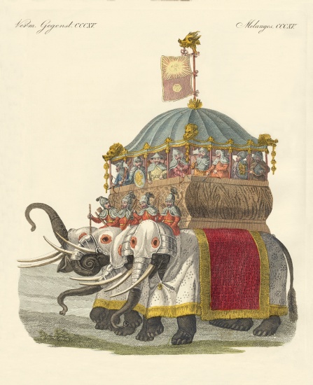 Elephant Castle of Great Khan Kublai de German School, (19th century)