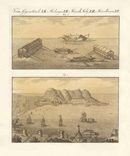 Gibraltar and the swimming batteries de German School, (19th century)