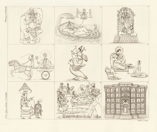 Some descriptions from Indian mythology de German School, (19th century)