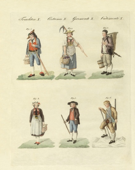 Swiss dresses de German School, (19th century)