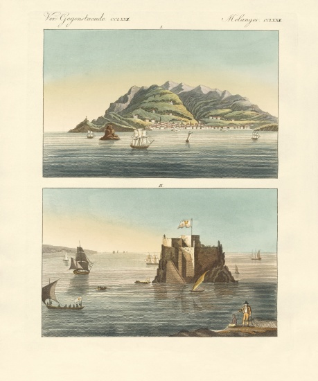 The city of Funchal and Fort Loo of the island of Madeira de German School, (19th century)
