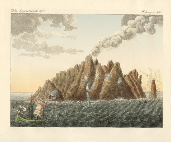 The volcanic island of Holy John the Theologian de German School, (19th century)