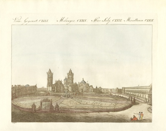 View of the Grand Plaza of Mexico-City in America de German School, (19th century)