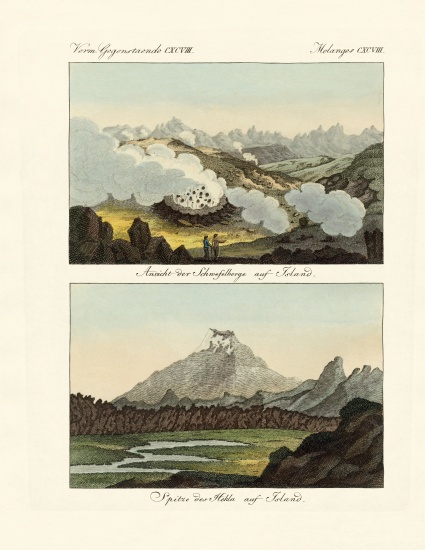 Views of the Sulphur Mountains in Iceland de German School, (19th century)