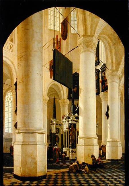 Interior of the Nieuwe Kerk in Delft with the Tomb of William the Silent de Gerrit Houckgeest