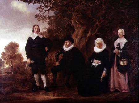 Family Group in a landscape de Gerrit van Donck