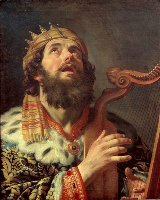 King David Playing the Harp de Gerrit van Honthorst
