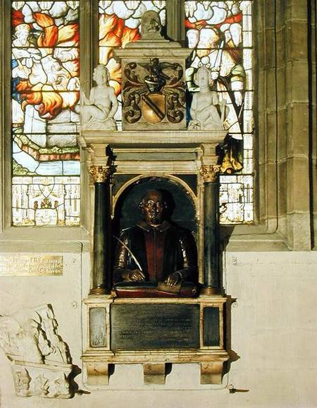 Monument to William Shakespeare (1564-1616) c.1616-23 (stone & marble) de Gheerart Janssen