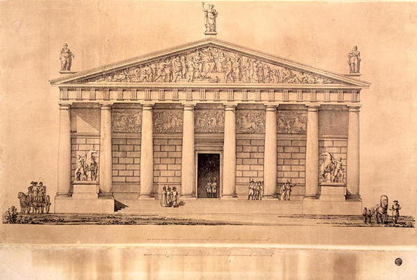 The Riding School of the Imperial Guards, St. Petersburg (engraving) de Giacomo Quarenghi