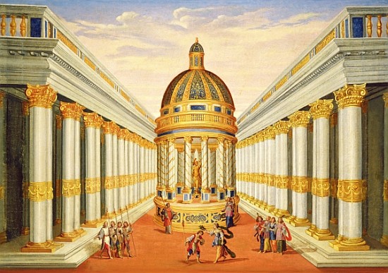 Act I, scenes VII and VIII: Baccus'' Temple de Giacomo Torelli