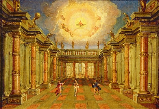 Act II, scene X: the courtyard of the King of Naxos de Giacomo Torelli