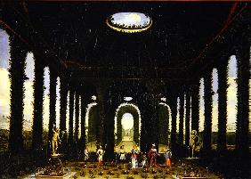 Act III, scenes XI and XIII: garden in the form of a pavillion