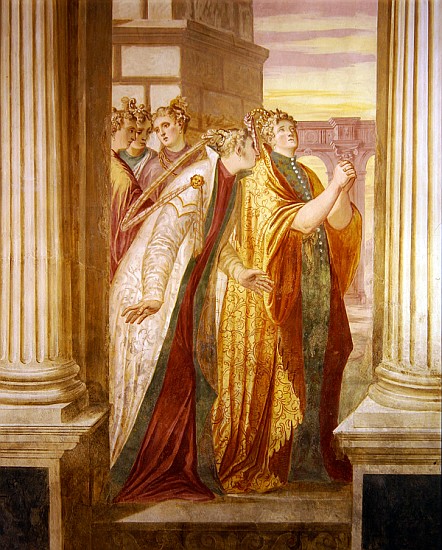 Left wall depicting Sophonisba crying de Giambattista Zelotti