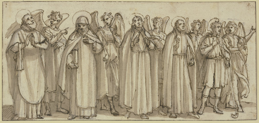 Die Heiligen Filippo Neri, Ignacio de Loyola, Francisco de Javier, Isidor von Madrid und Teresa de J de Gian Antonio Burrini