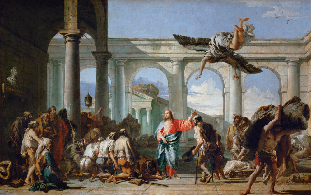 Jesus Healing the Paralytic at the Pool of Bethesda, c.1759 (oil on canvas) de Giandomenico Tiepolo