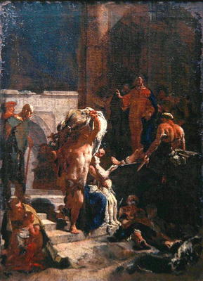 Healing of a Sick Man at the Pool of Bethesda, c.1718-20 (oil on canvas) de Giandomenico Tiepolo